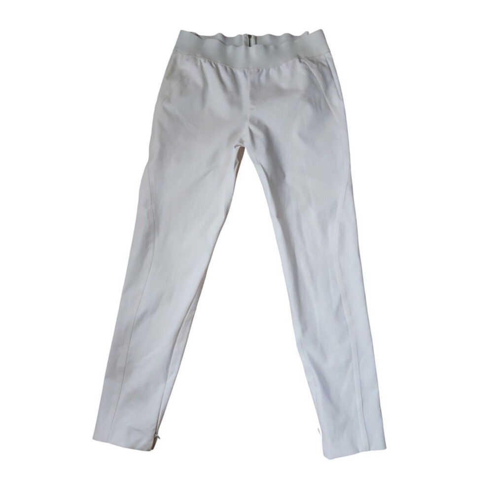 Stella McCartney Cady Riding Jeans Size 44 (US 12) Off White Zipper Hem Skinny